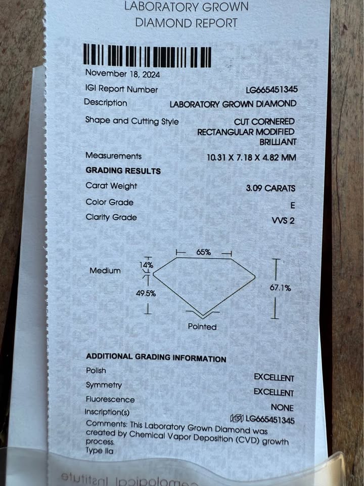 3 Carat Radiant Cut Lab-Grown Diamond Ring Solitaire | E VVS2 | 14k White Gold | IGI Certified