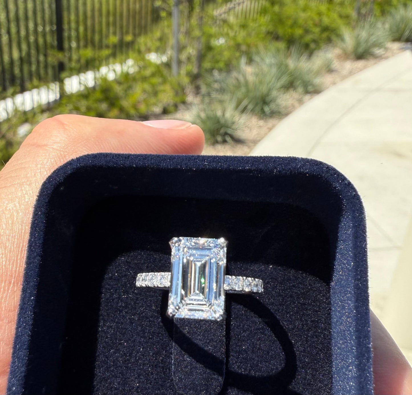 Stunning 3.59 Emerald Cut Diamond Ring - Lab Grown Real Diamond