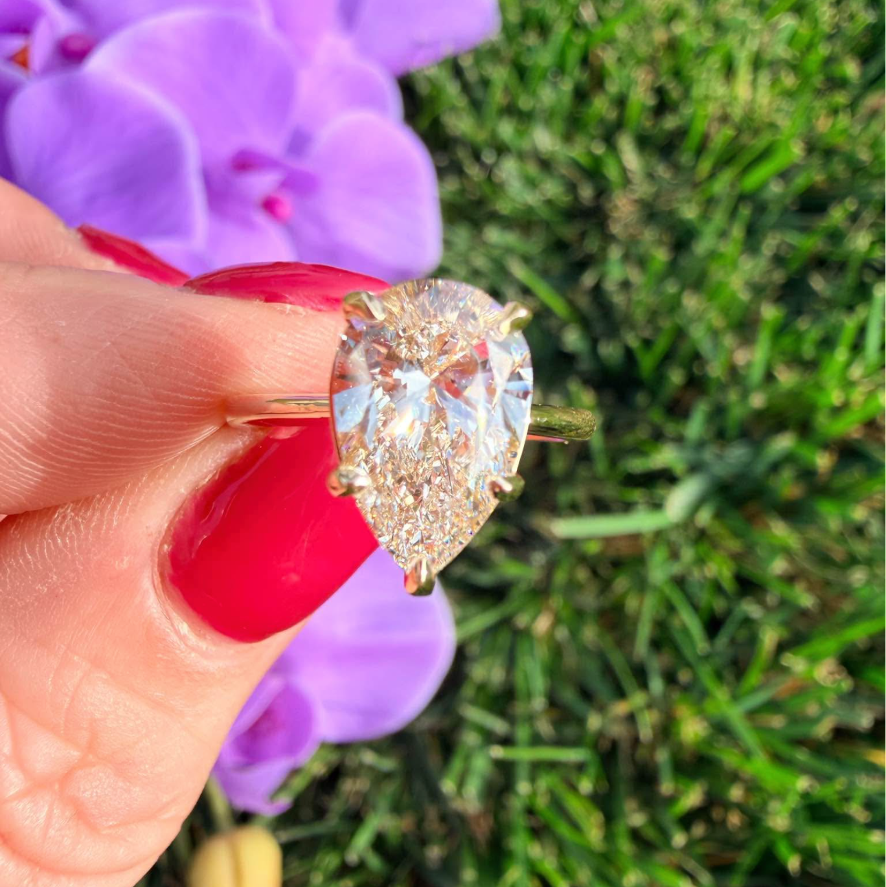 2.91 Carat Pear Diamond Ring