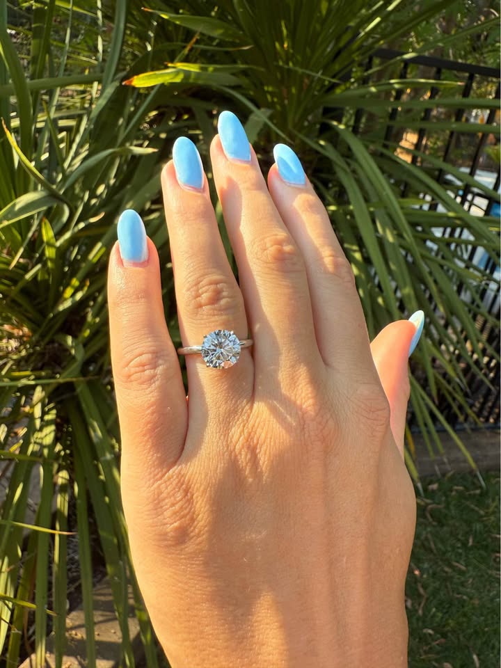 3ct Round E VVS2 Diamond Ring in 14k white gold