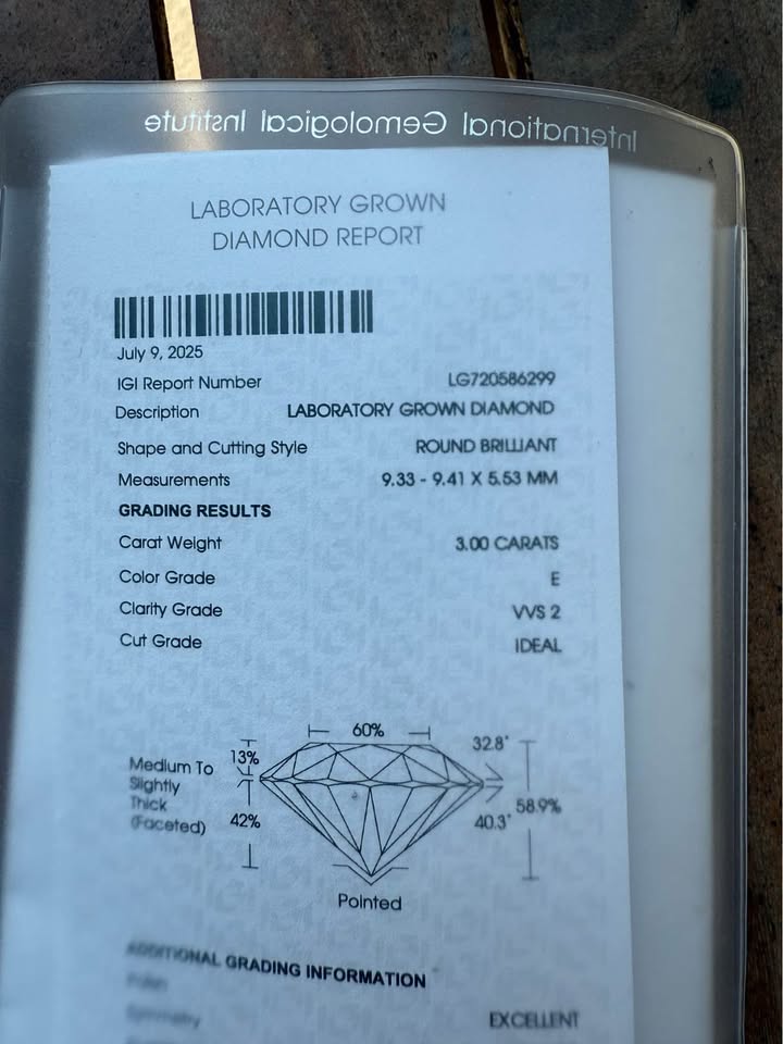 3ct Round E VVS2 Diamond Ring in 14k white gold