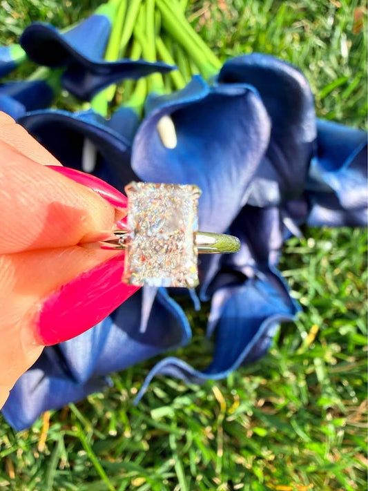 1.91 Carat Radiant Diamond Ring Set On 14K White Gold Band