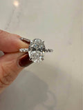 4.09 Carat Oval Diamond Ring. Set On 14K White Gold Band.