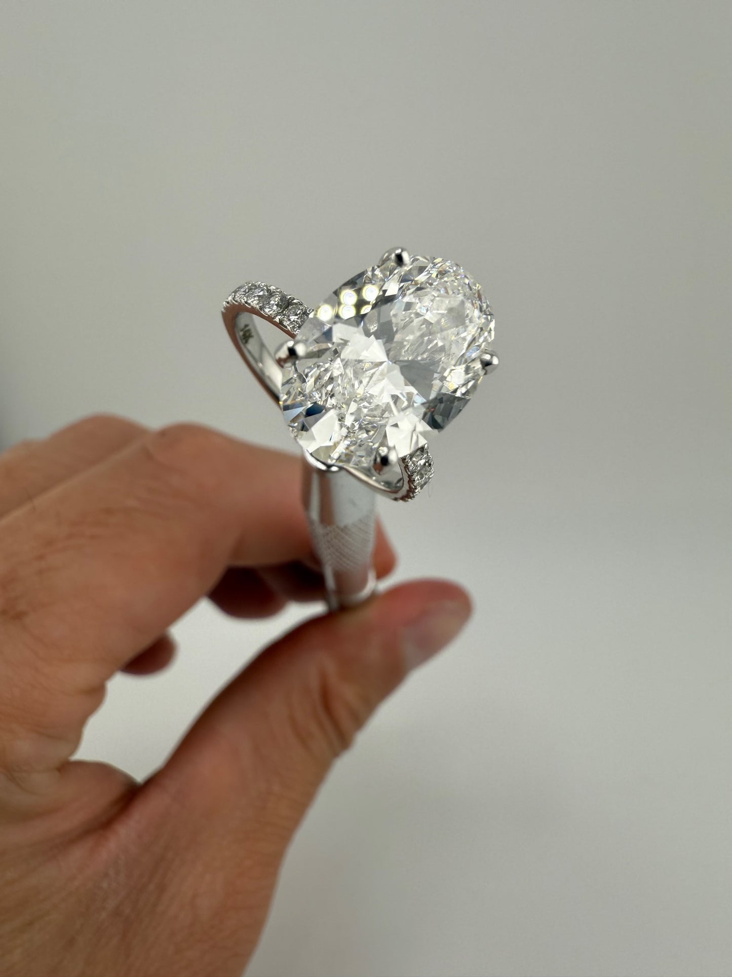 Elegant 5.03 Carat Oval Diamond Ring -  Lab Grown Real Diamond