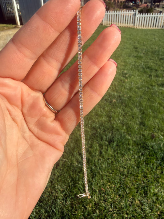 Gorgeous 3 Carat Real Diamond Tennis Bracelet