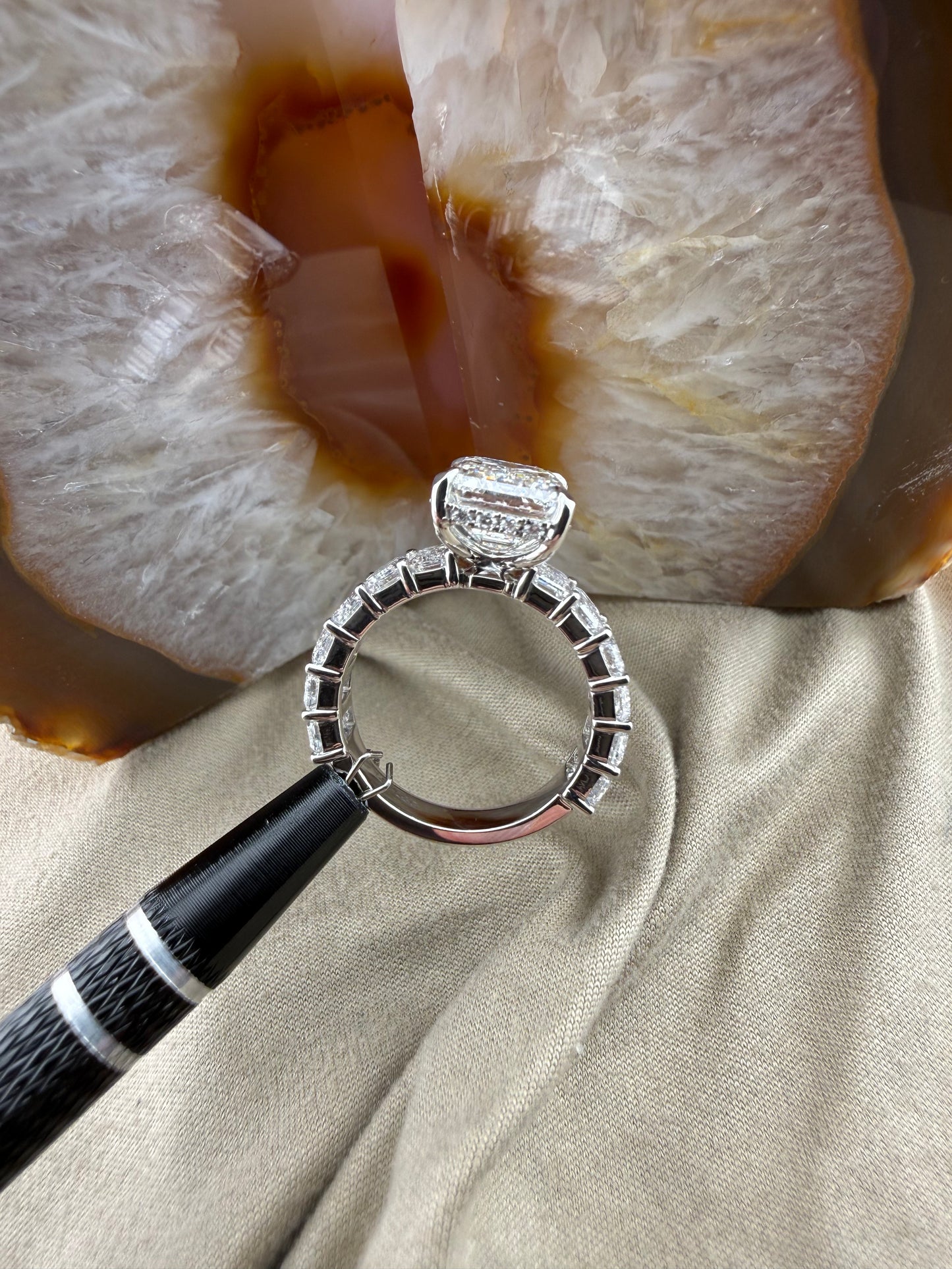 Sophisticated 6.09 Emerald Diamond Ring w/ Custom Setting (E VS1) - Lab Grown - IGI Certified