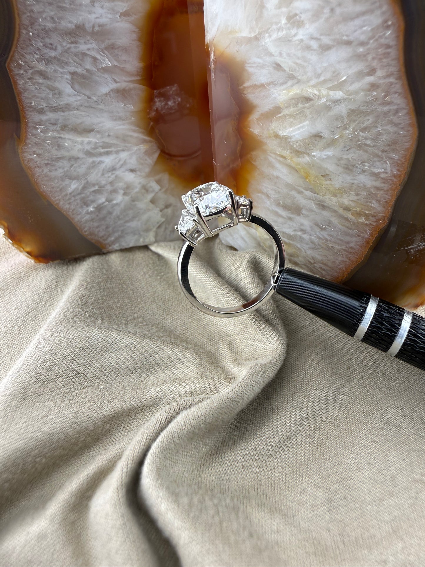 Captivating 3.03 Cushion Diamond Ring w/ Custom Setting (E VS1) - Lab Grown - IGI Certified