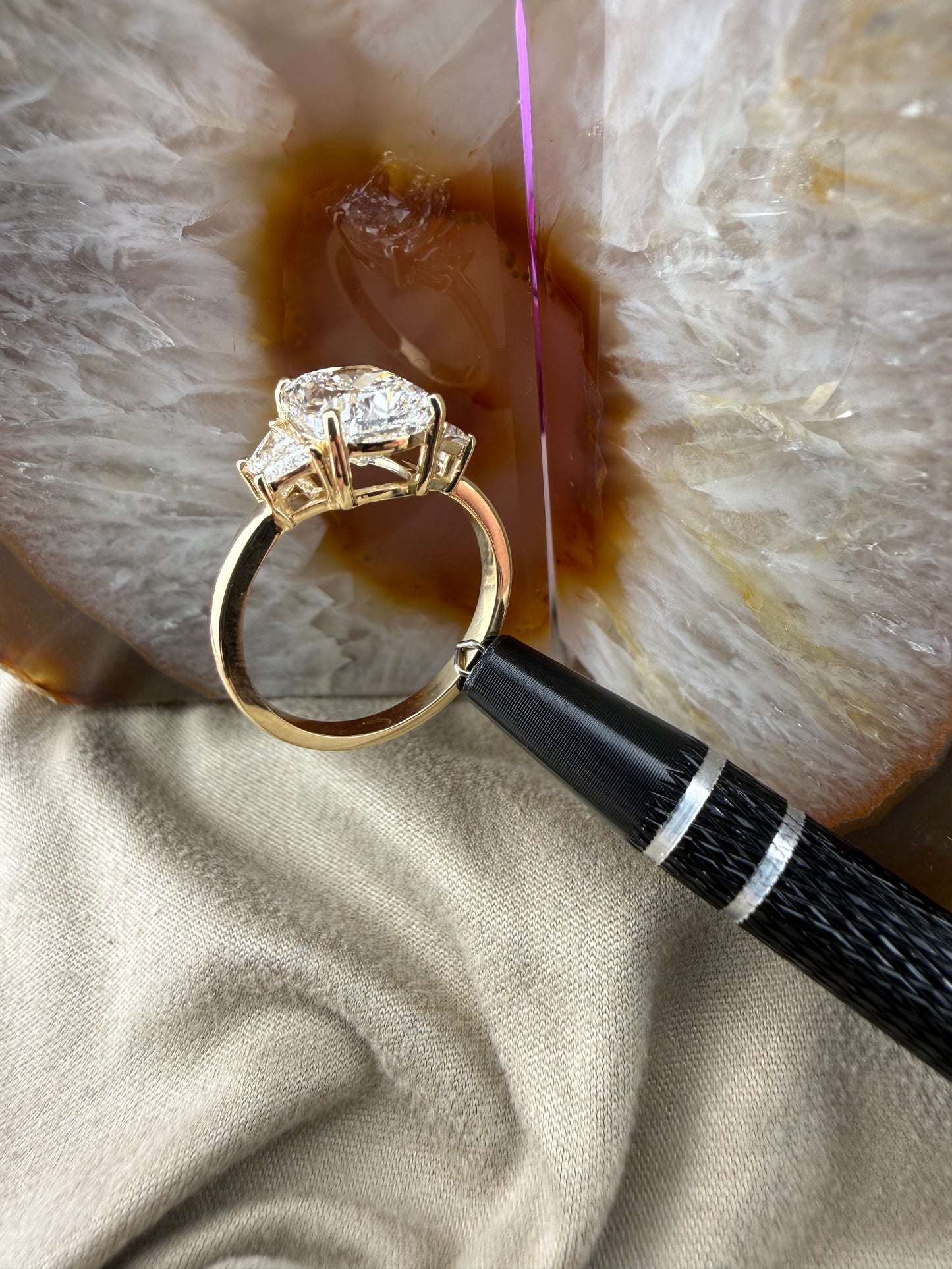 Elegant 3.01 Cushion Diamond Ring w/ Custom Setting (E VS1) - Lab Grown - IGI Certified
