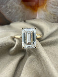 2.82 Emerald Diamond Ring w/ Hidden Halo Solitaire Setting (E VS1) - Lab Grown - IGI Certified