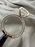 Luxurious 4.37 Round Diamond Ring w/ Channel Set Band & Hidden Halo Prongs (F VVS2) - Lab Grown - IGI Certified