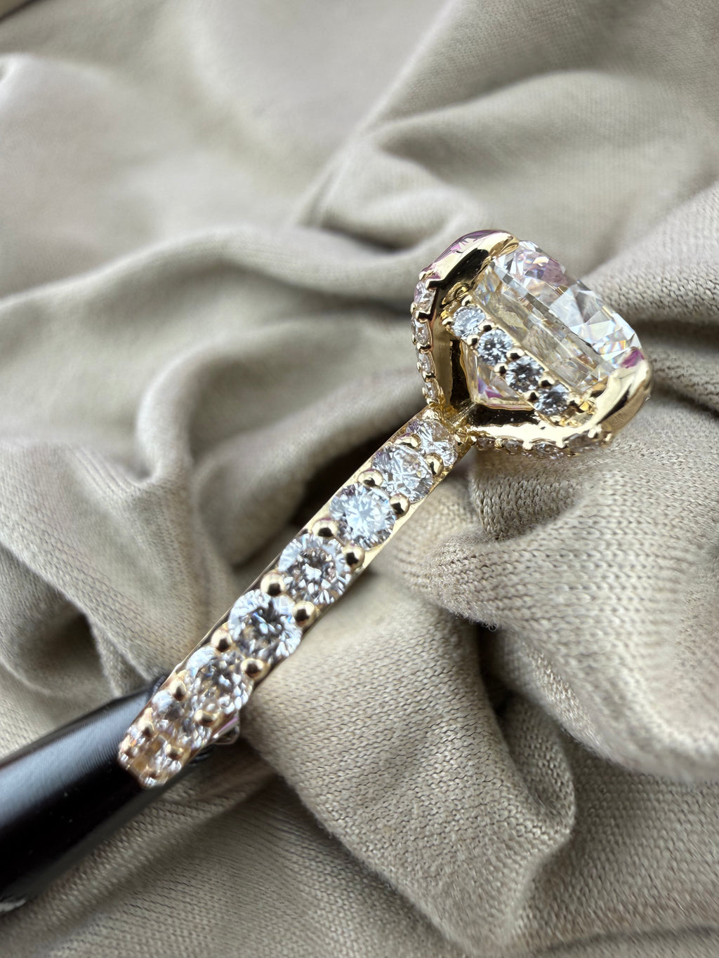 4.5 Round Diamond Ring w/ White Gold Channel Set Band & Hidden Halo Prongs (F VVS2) - Lab Grown - IGI Certified