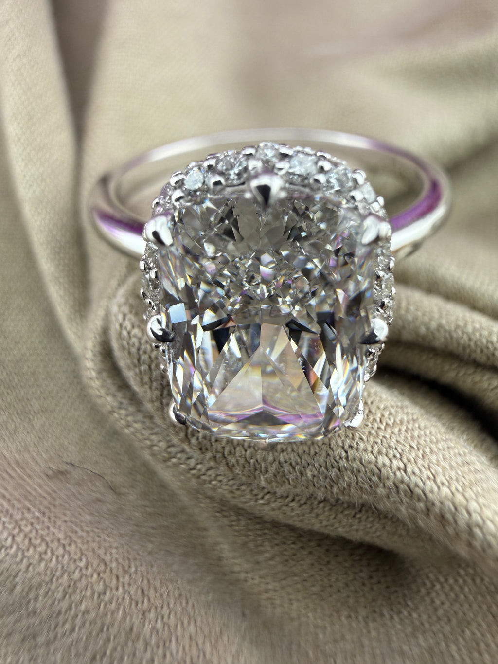 Elegant 3.00 Cushion Solitaire Diamond Ring (F VS1) - IGI Certified