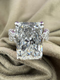 Striking 5.07 Radiant Diamond Ring w/ Marquis Diamond Band (E VS1) - IGI Certified