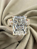 Elegant 5.09 Radiant Diamond Ring w/ Marquis Diamond Band (E VS1) - IGI Certified
