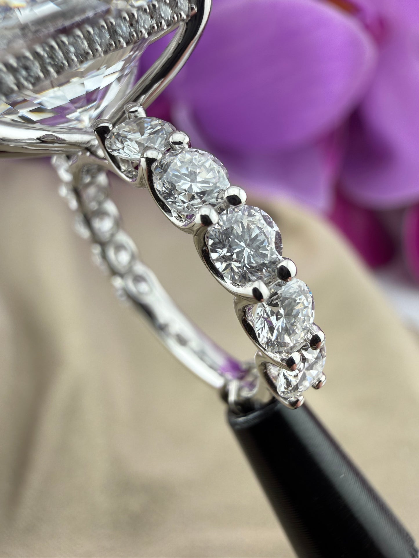 9.02 Radiant Diamond Ring w/ Hidden Halo & 2ct Diamond Band (E VVS2) - IGI Certified