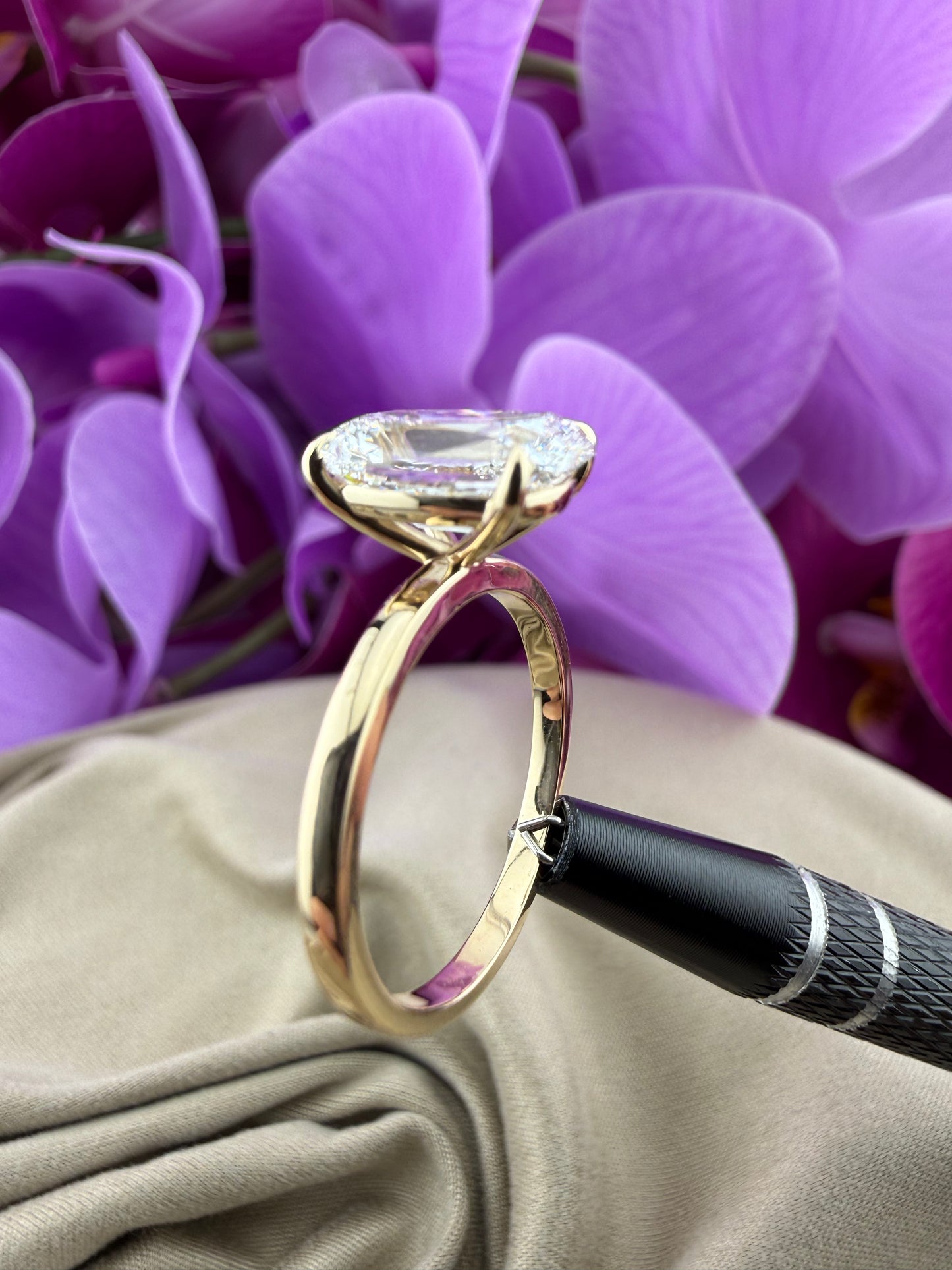 3.03 Old Mine Cushion Diamond Ring w/ Solitaire Setting (E VS1) - IGI Certified