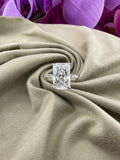 5.08 Radiant Diamond Ring w/ Pavé Band & Hidden Halo (F VS1) - IGI Certified | Lab Grown