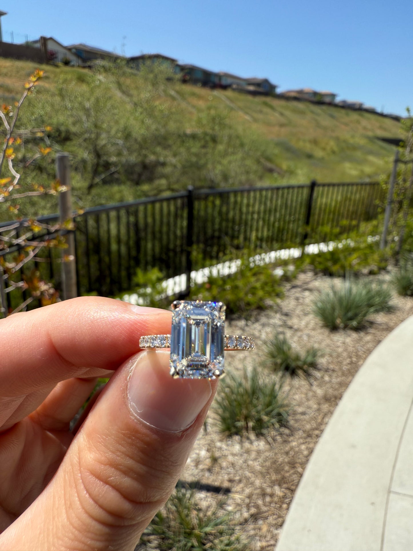 Stunning 3.59 Emerald Cut Diamond Ring - Lab Grown Real Diamond