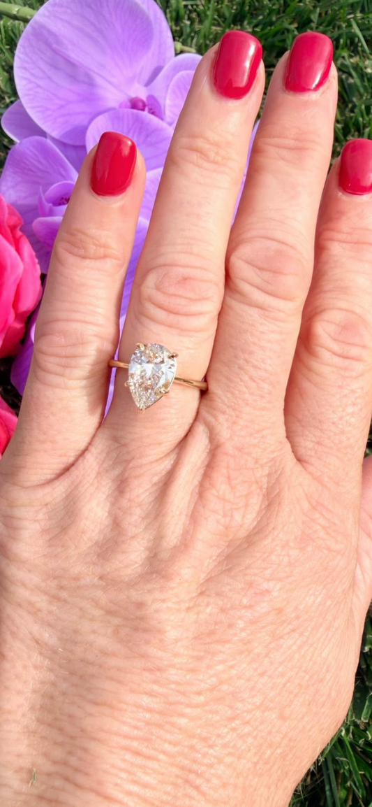 2.91 Carat Pear Diamond Ring