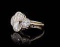 3 Carat Elongated Oval E VS1, Half Moon Setting