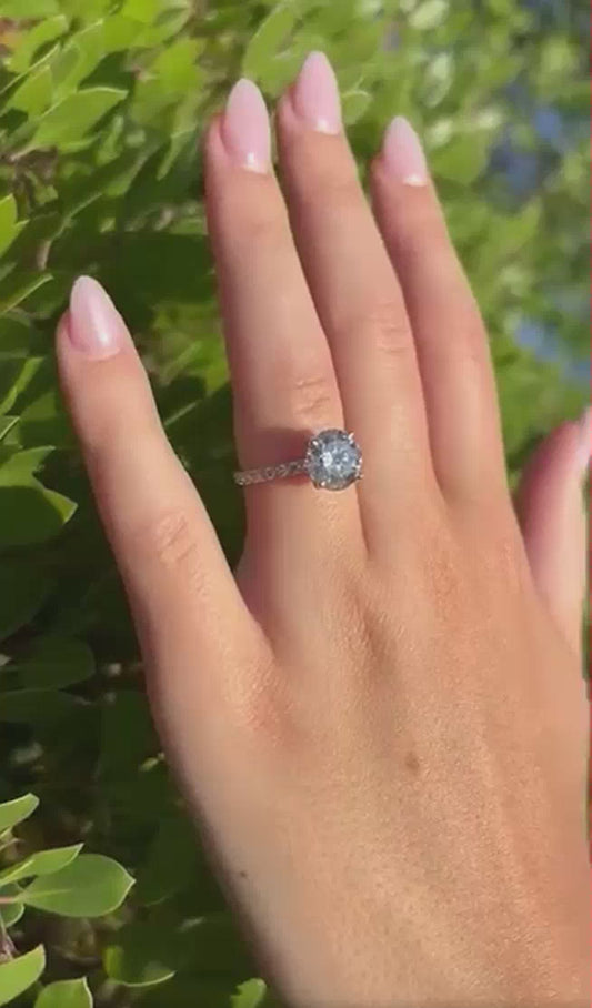 Elegant 3.00 Round Diamond Ring (D VS2) - Lab Grown - IGI Certified