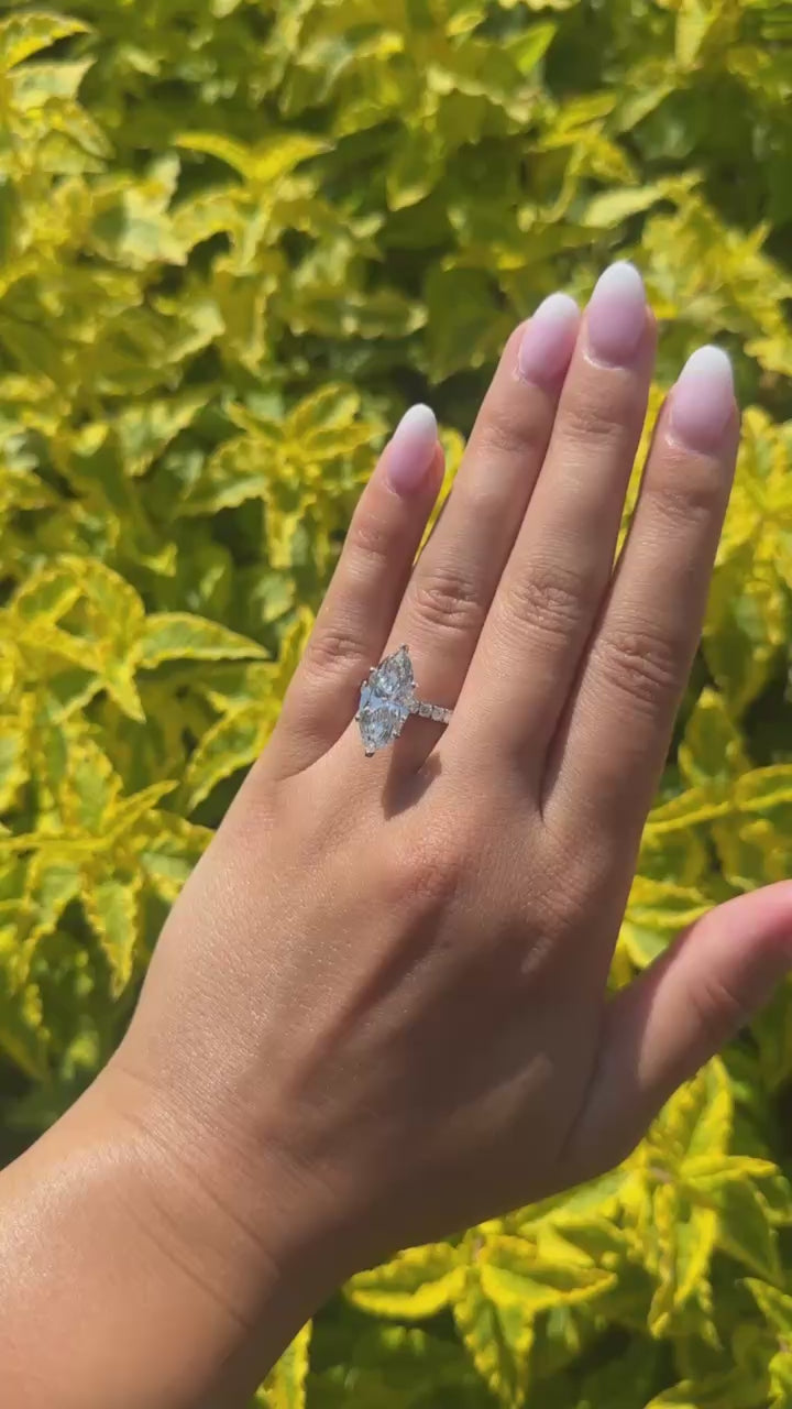 4.49 Marquise Diamond Ring, E VVS2 - Lab Grown - IGI Verified