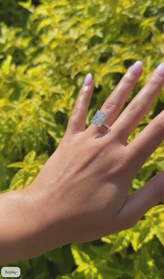 Huge 6 Carat Radiant Diamond Ring (F VS1) - Lab Grown Real Diamond- IGI Certified
