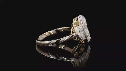 3 carat elongated oval e vvs2 center stone with e vvs2 half moon stones on side